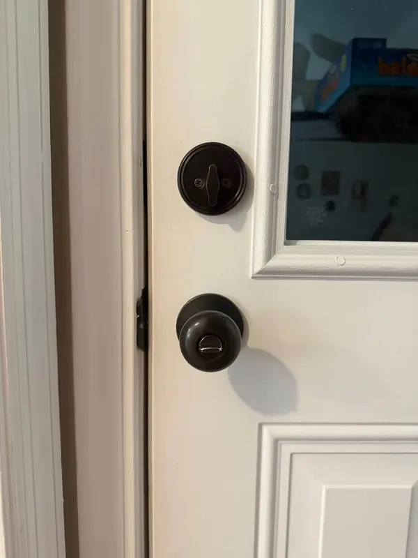 Door knob after Josie cleaned it