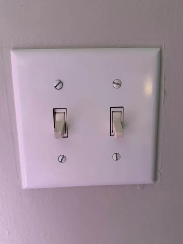 Light switch after Josie cleaned it