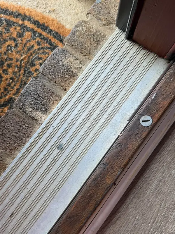 Door threshold after Josie cleaned it