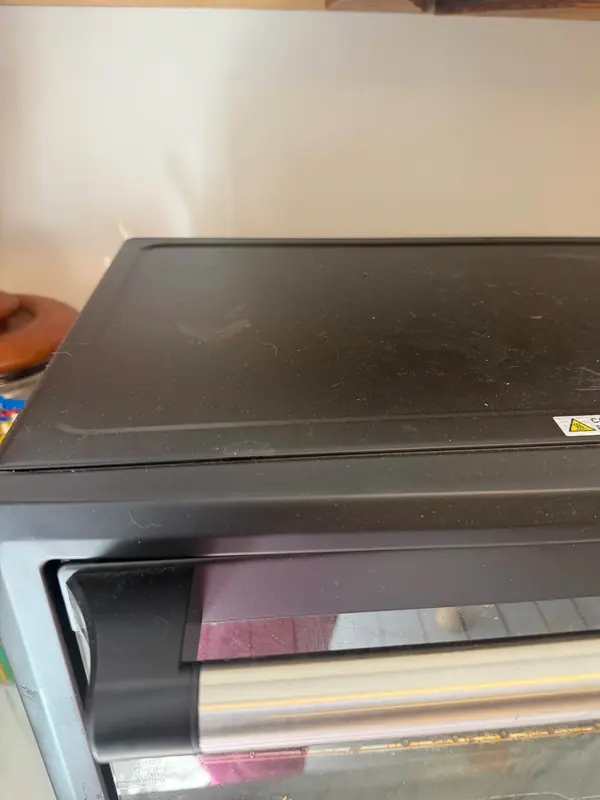 Toaster oven before, with the dirt