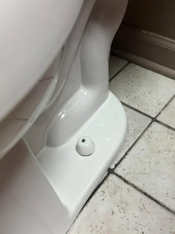 Behind the toilet after Josie cleaned it
